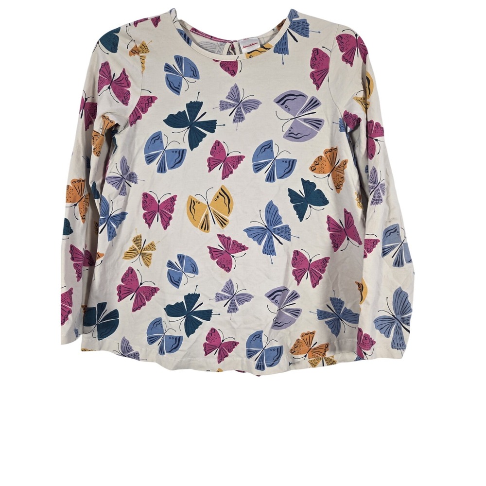 Hannah Andersson Girls All Over Butterfly Print Long Sleeve Top Size 12